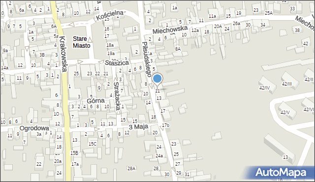 Wolbrom, Piłsudskiego Józefa, marsz., 11, mapa Wolbrom