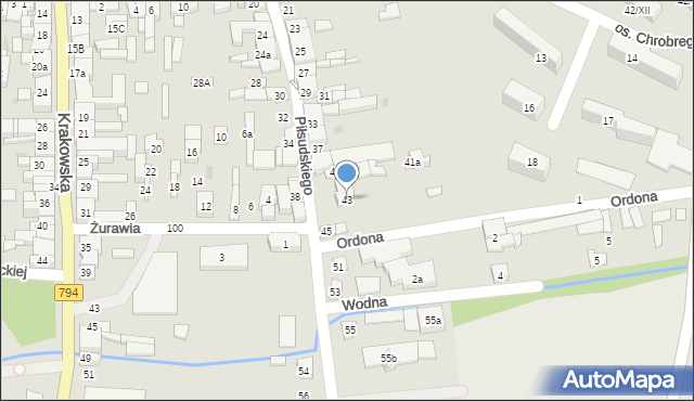 Wolbrom, Piłsudskiego Józefa, marsz., 43, mapa Wolbrom
