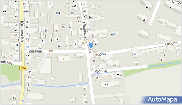 Wolbrom, Piłsudskiego Józefa, marsz., 45, mapa Wolbrom
