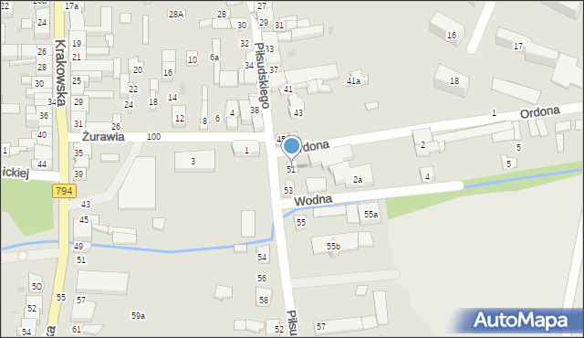 Wolbrom, Piłsudskiego Józefa, marsz., 51, mapa Wolbrom