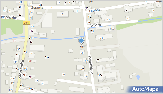 Wolbrom, Piłsudskiego Józefa, marsz., 56, mapa Wolbrom