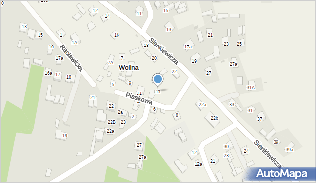 Wolina, Piaskowa, 13, mapa Wolina