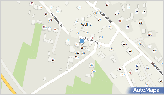 Wolina, Piaskowa, 2a, mapa Wolina