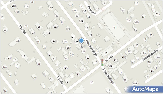 Wołomin, Piłsudskiego Józefa, marsz., 23, mapa Wołomin