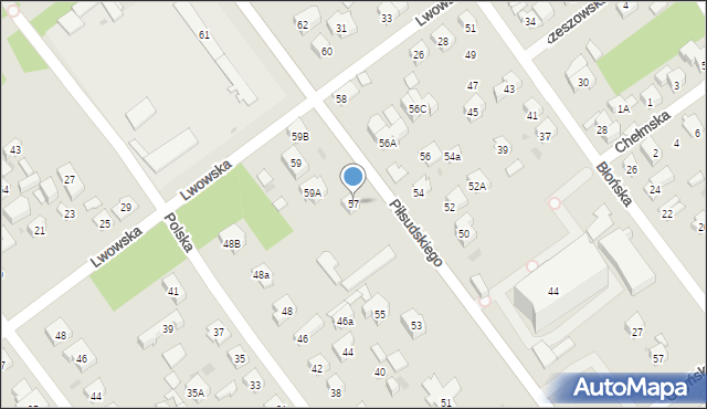 Wołomin, Piłsudskiego Józefa, marsz., 57, mapa Wołomin