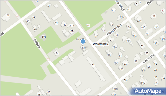 Wołomin, Piłsudskiego Józefa, marsz., 63, mapa Wołomin