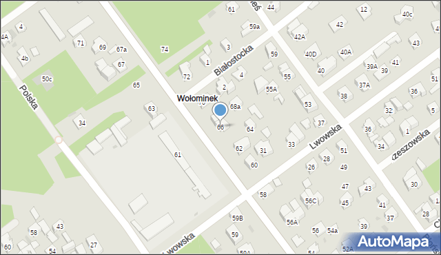 Wołomin, Piłsudskiego Józefa, marsz., 66, mapa Wołomin