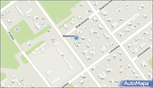 Wołomin, Piłsudskiego Józefa, marsz., 68, mapa Wołomin