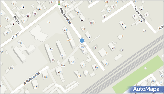 Wołomin, Piłsudskiego Józefa, marsz., 7A, mapa Wołomin