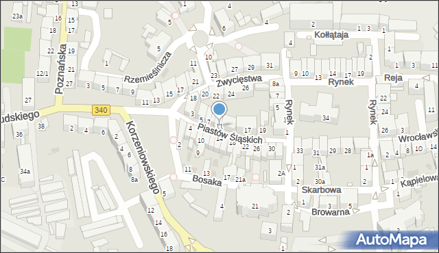 Wołów, Piastów Śląskich, 11, mapa Wołów