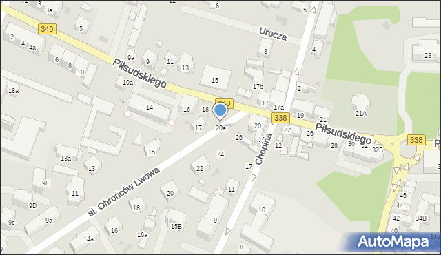 Wołów, Piłsudskiego Józefa, marsz., 20a, mapa Wołów