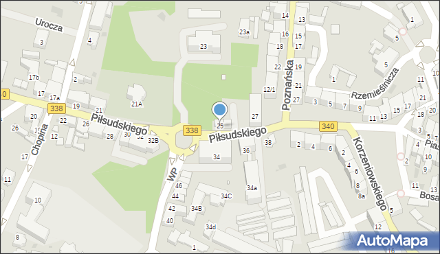 Wołów, Piłsudskiego Józefa, marsz., 25, mapa Wołów