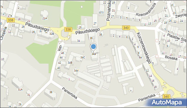 Wołów, Piłsudskiego Józefa, marsz., 34a, mapa Wołów