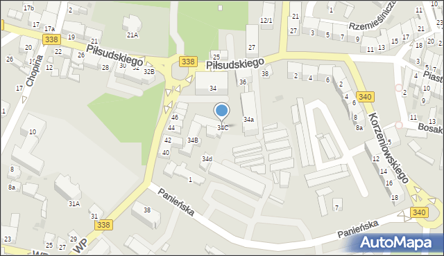 Wołów, Piłsudskiego Józefa, marsz., 34C, mapa Wołów