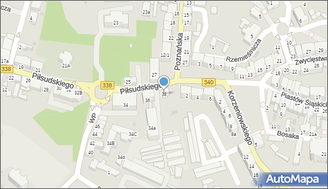 Wołów, Piłsudskiego Józefa, marsz., 38, mapa Wołów