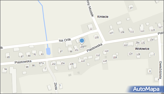 Wołowice, Piastowska, 103, mapa Wołowice