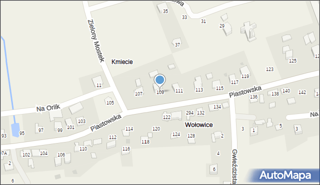 Wołowice, Piastowska, 109, mapa Wołowice