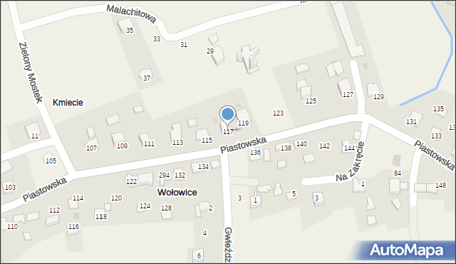 Wołowice, Piastowska, 117, mapa Wołowice