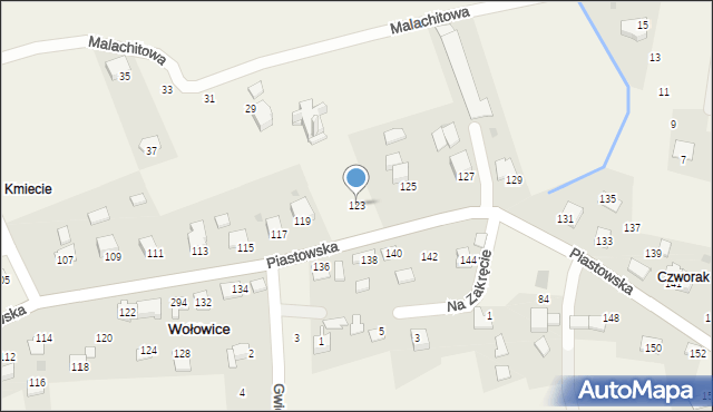 Wołowice, Piastowska, 123, mapa Wołowice