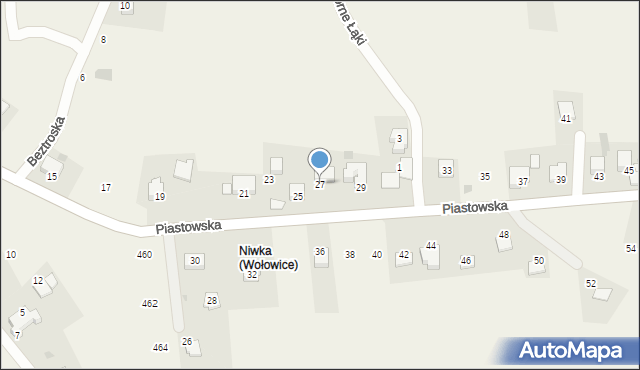 Wołowice, Piastowska, 27, mapa Wołowice