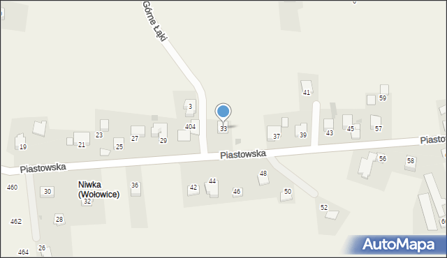 Wołowice, Piastowska, 33, mapa Wołowice