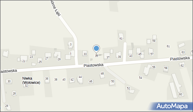 Wołowice, Piastowska, 35, mapa Wołowice
