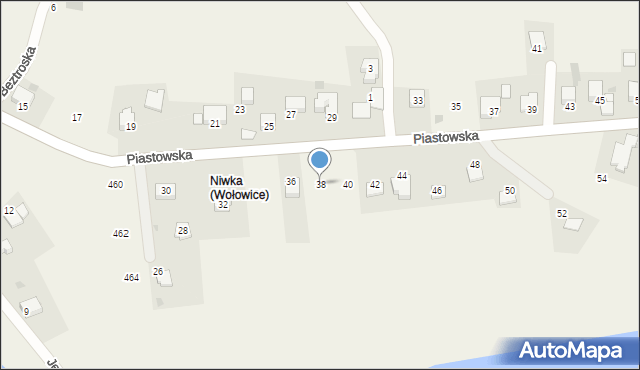 Wołowice, Piastowska, 38, mapa Wołowice