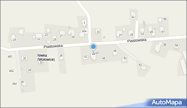 Wołowice, Piastowska, 44, mapa Wołowice