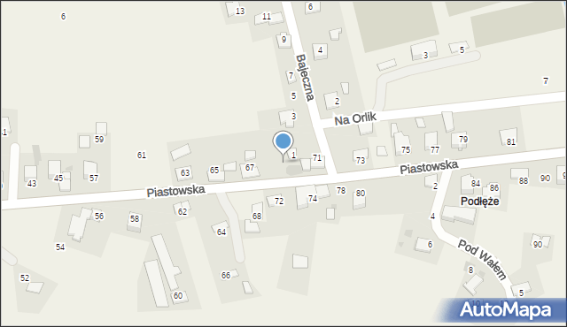 Wołowice, Piastowska, 69, mapa Wołowice