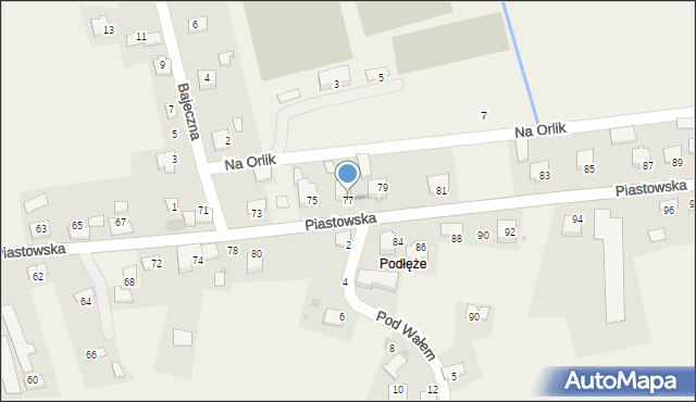 Wołowice, Piastowska, 77, mapa Wołowice