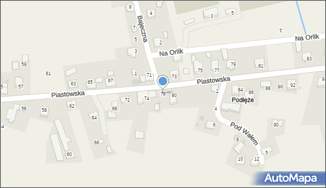 Wołowice, Piastowska, 78, mapa Wołowice