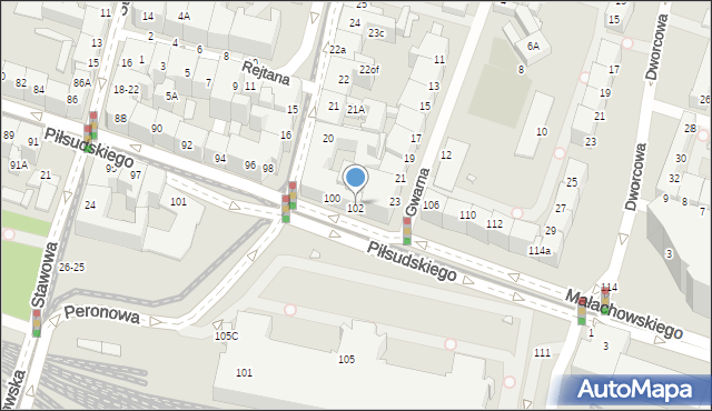 Wrocław, Piłsudskiego Józefa, marsz., 102, mapa Wrocławia