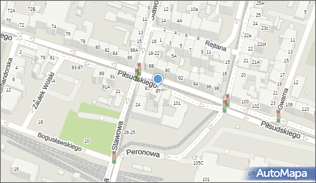 Wrocław, Piłsudskiego Józefa, marsz., 97, mapa Wrocławia