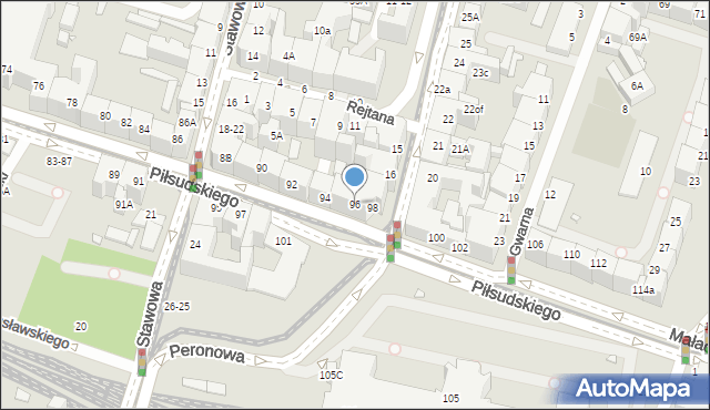 Wrocław, Piłsudskiego Józefa, marsz., 96, mapa Wrocławia