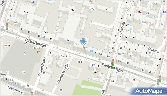 Wrocław, Piłsudskiego Józefa, marsz., 78, mapa Wrocławia