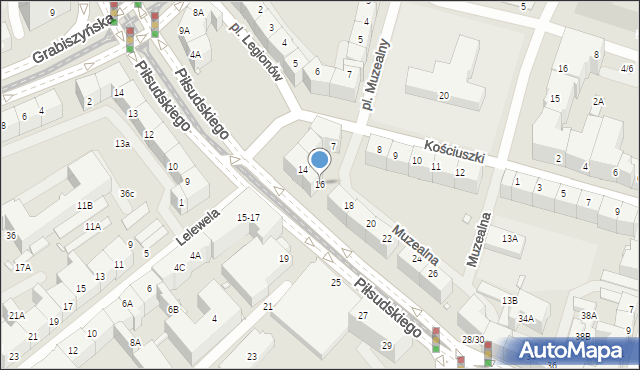 Wrocław, Piłsudskiego Józefa, marsz., 16, mapa Wrocławia