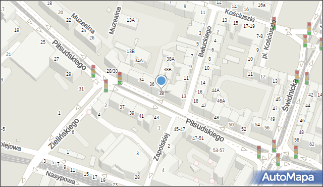 Wrocław, Piłsudskiego Józefa, marsz., 38, mapa Wrocławia