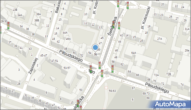 Wrocław, Piłsudskiego Józefa, marsz., 56, mapa Wrocławia