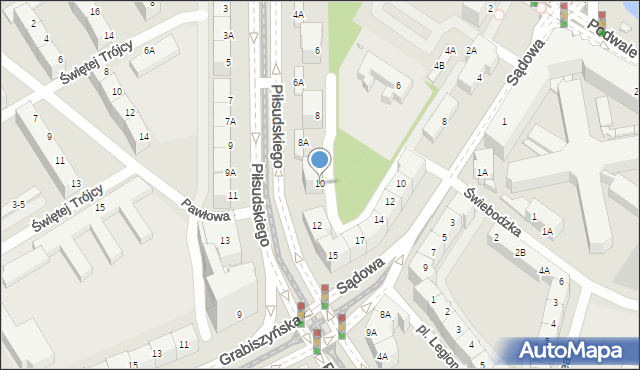 Wrocław, Piłsudskiego Józefa, marsz., 10, mapa Wrocławia