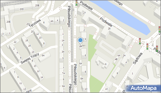 Wrocław, Piłsudskiego Józefa, marsz., 4A, mapa Wrocławia