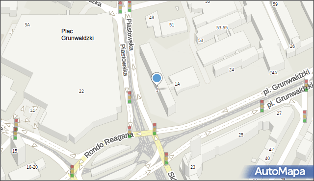 Wrocław, Piastowska, 1, mapa Wrocławia