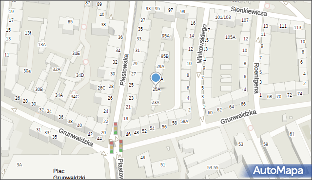 Wrocław, Piastowska, 25A, mapa Wrocławia