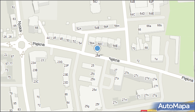 Wrocław, Piękna, 25a, mapa Wrocławia