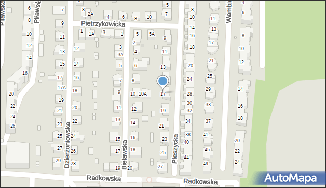 Wrocław, Pieszycka, 17, mapa Wrocławia