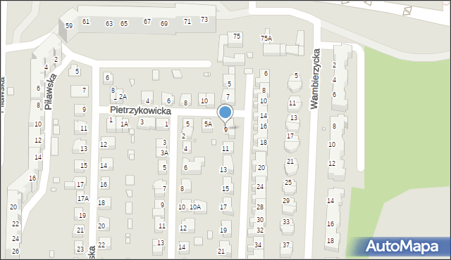 Wrocław, Pieszycka, 9, mapa Wrocławia