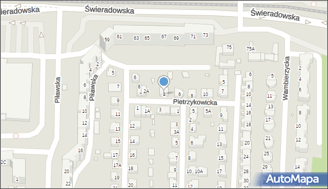 Wrocław, Pietrzykowicka, 4, mapa Wrocławia