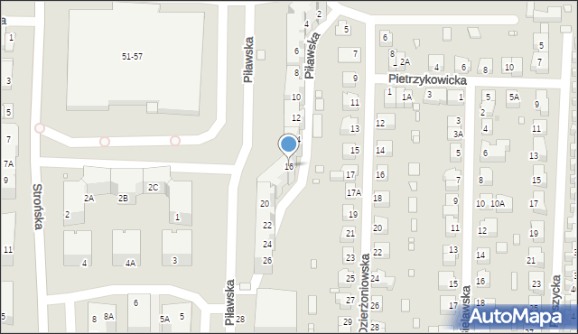 Wrocław, Piławska, 16, mapa Wrocławia