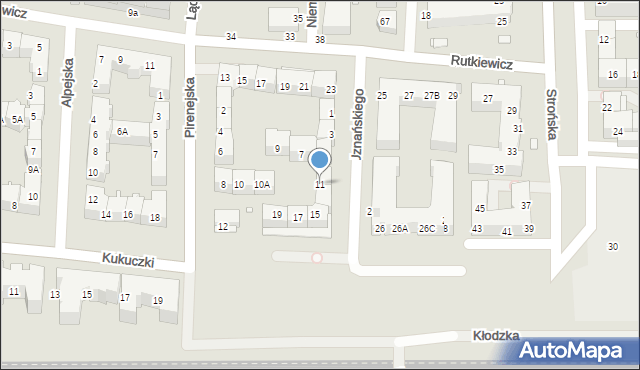 Wrocław, Pirenejska, 11, mapa Wrocławia