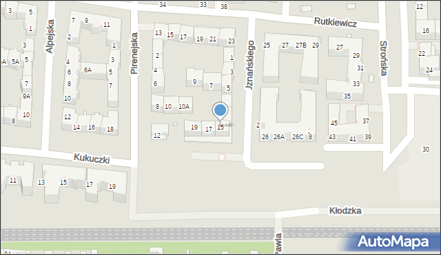 Wrocław, Pirenejska, 15, mapa Wrocławia