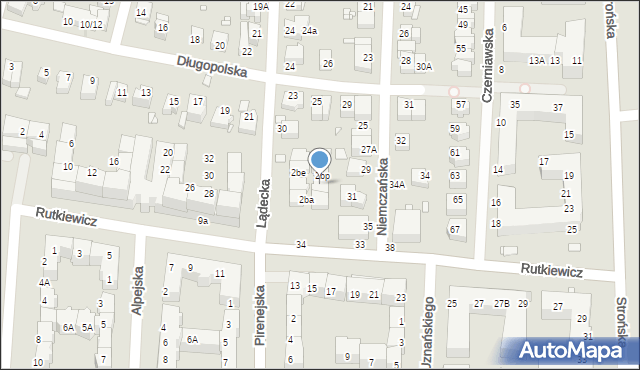 Wrocław, Pirenejska, 2bn, mapa Wrocławia